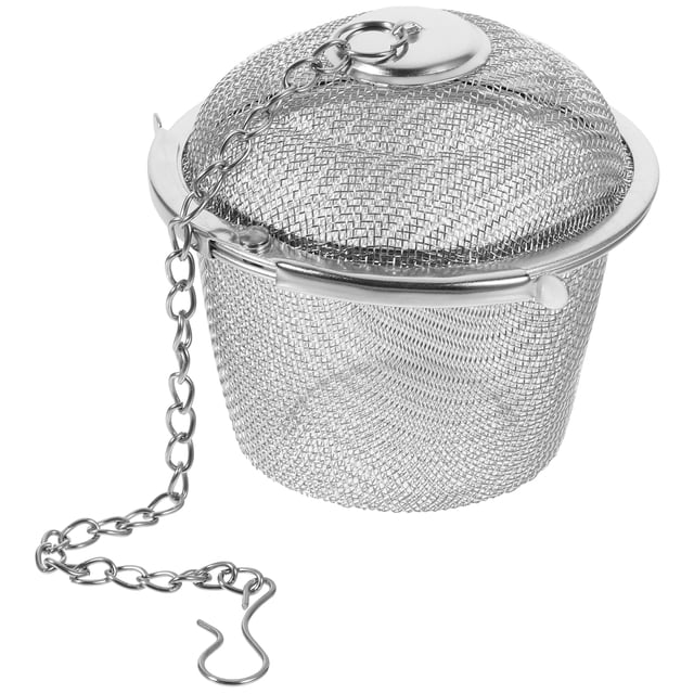 Stainless Steel Strainer Drip Tray Single Cup for Loose Leaf Herbal Tea Soup Cooking Size M