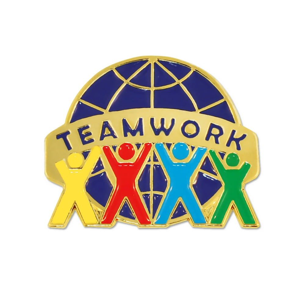 PinMart's Teamwork Employee Recognition Award Enamel Lapel Pin