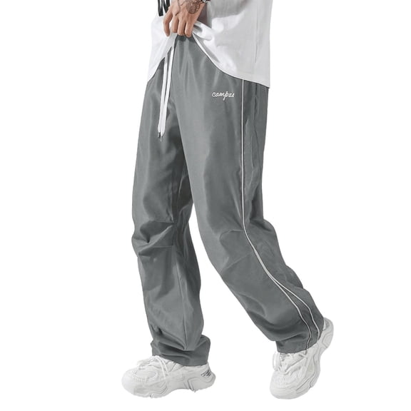 Men's Parachute Pants Baggy Sweatpants Wide Leg Drawstring Waist Casual Pants Streetwear