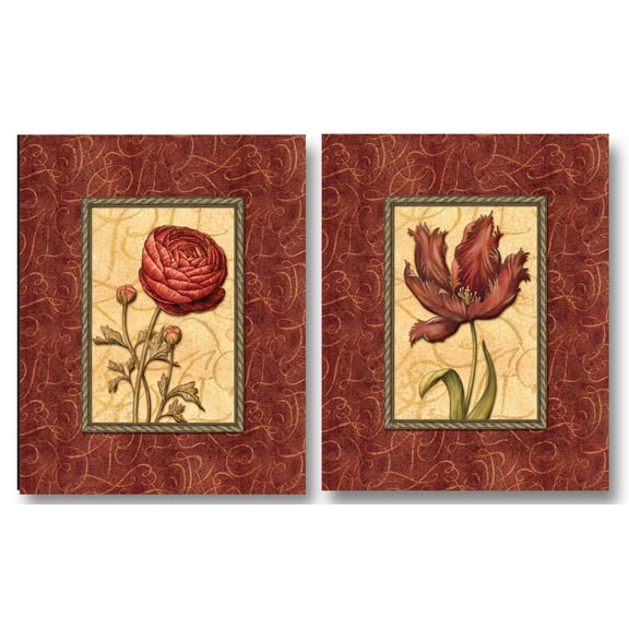Red Passion I Beautiful, Lovely, Vintage Rosebud and Rose; Two 16X20 Poster Prints