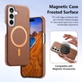 thumbnail image 5 of for Samsung Galaxy S24 Wallet Case with Credit Card Holder, Lychee Texture PU Leather RFID Blocking Kickstand Case, Magnetic Clasp, Frosted Shockproof Phone Cover for Samsung Galaxy S24, Brown, 5 of 8