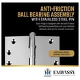 thumbnail image 5 of Solid Brass Architectural Door Hinges – 2 Vintage Decorative Mortise Hinges, Ball Bearings, and Stainless Steel Hinge Pin – Home Decor by , 4 x 4 in., Polished, 5 of 9