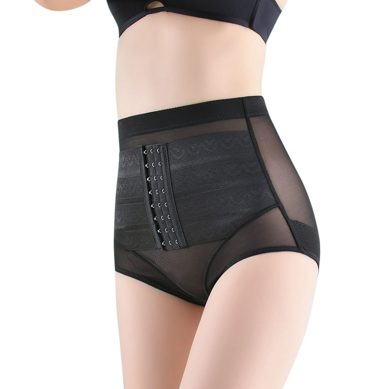 MRULIC panties for women Seamless High Control Thong Shaper Lady Underwear  Trainer Tummy Shapewear Waist Women's Panties Black + M