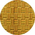 thumbnail image 1 of Ahgly Company Indoor Round Abstract Yellow Modern Area Rugs, 5' Round, 1 of 4