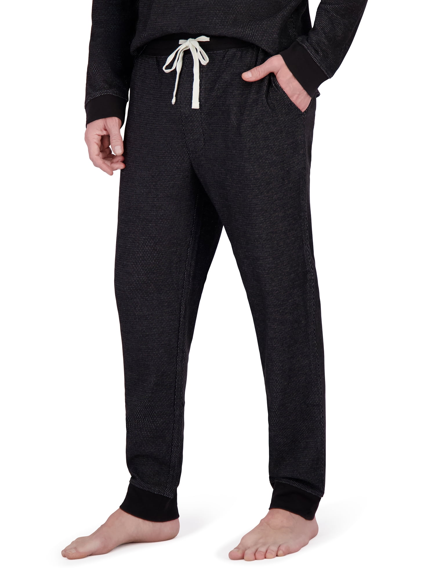 Hanes Mens Raschel Thermal Henley Pajama Top and Sleep Jogger Set, Sizes S-2XL