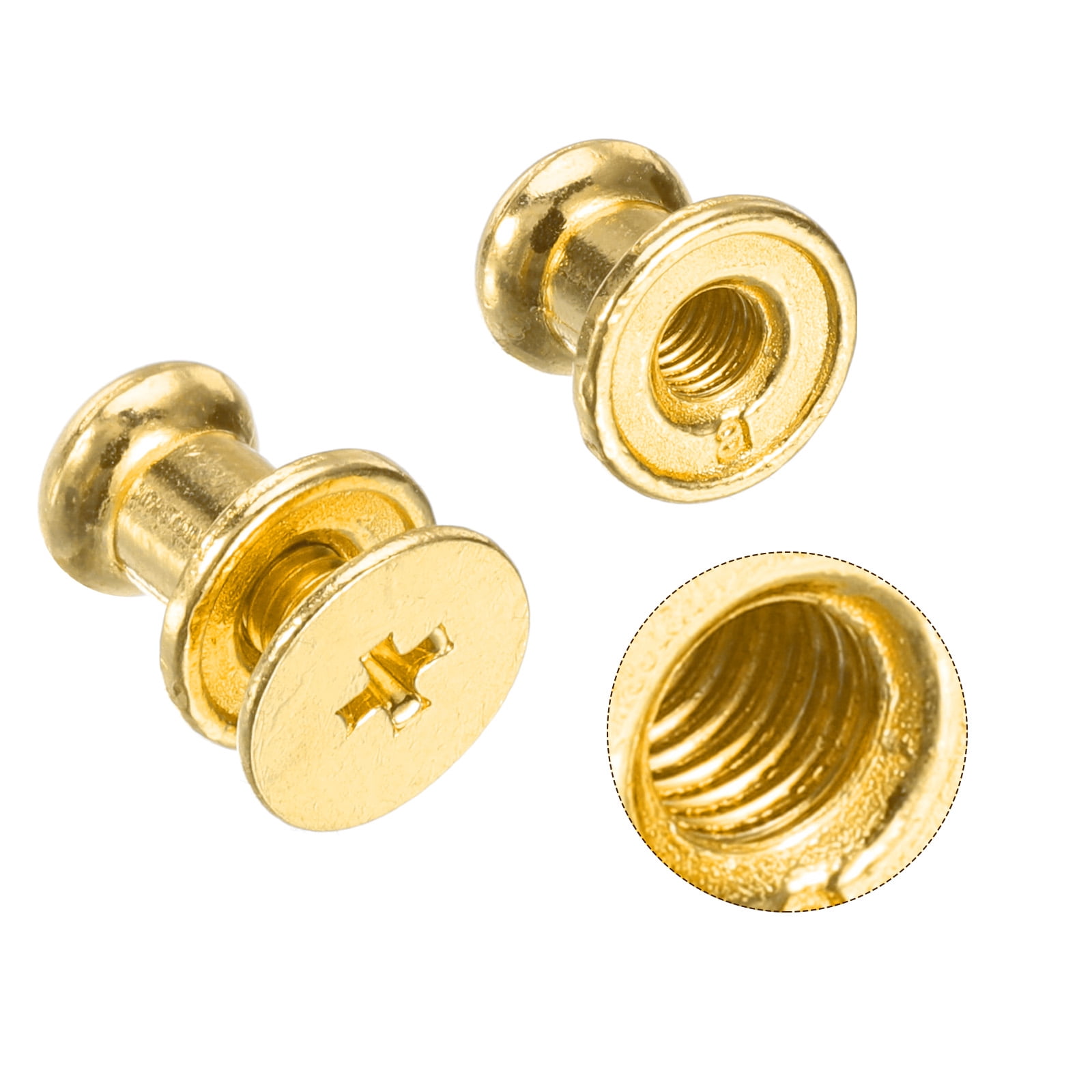 Unique Bargains Mini Round Knobs Small Drawer Pulls for Cabinets 0.23" x 0.3" Gold
