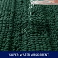 thumbnail image 6 of Subrtex Soft 2-piece Luxury Chenille Striped Bathroom Rug, Green, (16" x 24"+ 20" x 32"), S+M Combination, 6 of 7