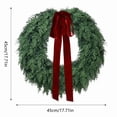 thumbnail image 3 of Christmas Wreath for Front Door with Red Bow and Green Pine Branches, Festive Farmhouse Wreath for Porch and Wall Decor, Holiday Christmas Decoration, 3 of 4