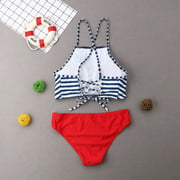 Family Matching Swimwear Mother Daughter Women Kid Baby Girls Swimsuit Bikini UK