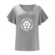 thumbnail image 4 of Camiseta informal para mujer, blusa estampada con volantes, manga corta, cuello en V, Tops Fridja  ghk6961, 4 of 5