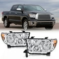 thumbnail image 6 of PIT66 Headlights,Fit for 2007-2013 Toyota Tundra 2008-2017 Sequoia Headlights Aftermarket Left+Right Clear Lens Chrome Housing Amber Reflector, 6 of 9