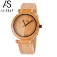 thumbnail image 1 of Reloj de pulsera de madera de bambú natural 3ATM agua unisex Anself De madera, 1 of 6