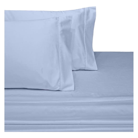 California King Size Sheets, Blue, 100% Cotton Sheets, Deep Pocket, Cool Cotton Sateen, Smooth Solid Pattern Weaved Bed Sheets