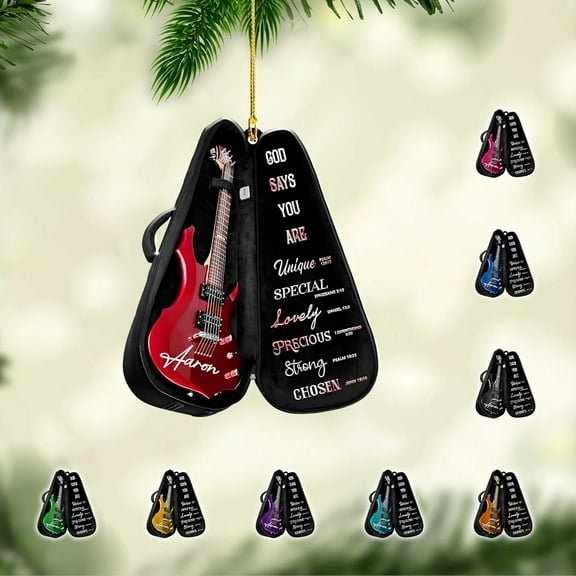 Personalized Guitar Ornament, Electric Guitar Ornament, Guitar Christmas Ornaments 2025, Acoustic Guitar Christmas Ornament, Guitar Christmas Ornaments Guitarist Gift Musical Instruments Xmas (G8)