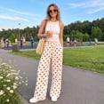 thumbnail image 6 of Evdexr Polka Dot Pants for Women Wide Leg Drawstring Trousers Summer 2026 Elastic Waist Casual Pant Loose Fit Lightweight Flowy Lounge Pant with Pocket M, 6 of 7