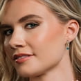 thumbnail image 4 of Gem Stone King 925 Silver and 10K Yellow Gold London Blue Topaz and Lab Grown Diamond Dangle Earrings for Women | 1.46 Cttw | Gemstone November Birthstone | Round 5MM, 4 of 6