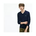 thumbnail image 2 of Lacoste Men's Long Sleeve 100% Pima Cotton V-Neck T-Shirt Basic Tee, 2 of 4