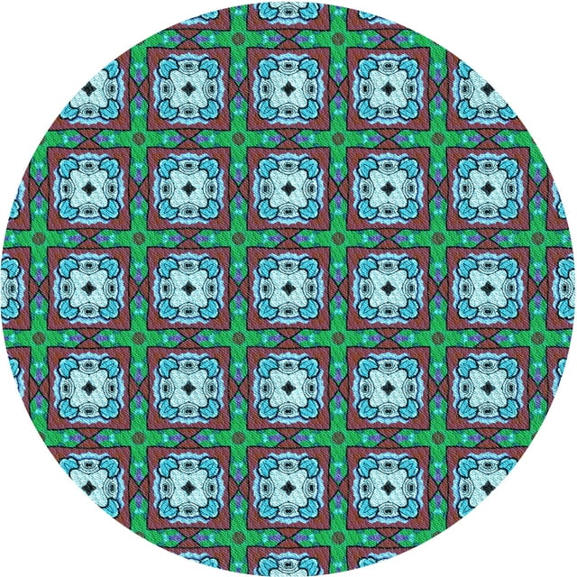 Ahgly Company Tapis de Zone Rond Transitionnel Violet pour Intérieur Lavable à la Machine, 3 Pieds Rond