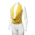 thumbnail image 5 of A2Y Women's Sexy Drape Front Deep V-Neck Cowl Neckline Halter Backless Party Club Top Yellow S, 5 of 6