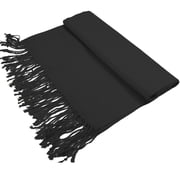 Glory Max Womens Soft Silky Pashmina Shawl Wrap Scarf, Black