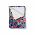 thumbnail image 2 of 1970s Soft Flannel Fleece Throw Blanket, Polygonal Composition with Angular Triangle Motifs Colorful Geometric Elements, Cozy Plush for Indoor and Outdoor Use, 60" x 80", Multicolor, by Ambesonne, 2 of 6