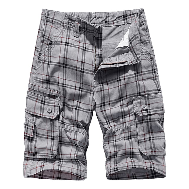 SHIXIAOO Mens Casual Mid Waist Pant Short Cargo Pant Solid Splice Pocket Drawstring Shorts Fashion Solid Color Loose Pant Short 6 Memory Foam Work Pants with Phone Pocket plus Size Cargo Pants Mens S