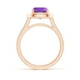 thumbnail image 2 of ANGARA Natural Classic Cushion 1.35 ct Amethyst Ring with Diamond Halo in 14K Rose Gold for Women (Size-7mm) | February Birthstone, Anniversary, Jewelry Gift for Women | Natural Amethyst Ring, 2 of 8