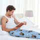 thumbnail image 5 of Fotbe french Bulldog Face Pantalones de Pijama para Hombre, Pantalones de Dormir, Pantalones de Casa con Cintura Ajustable y Bolsillos-X-Large, 5 of 6