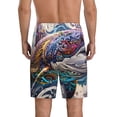 thumbnail image 2 of Balery Psychedelic Shark Artwork Men's Cotton Knit Pajama Shorts Waistband & Pockets,Short Pajama Pants-XX-Large, 2 of 8