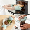 thumbnail image 3 of Unique Bargains Pot Holders Heat Resistant Kitchen Gloves Green 10.9x7.1inch, 3 of 7