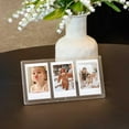 thumbnail image 2 of Trianu 3" x 2" Transparent Photo Frame for Polaroid Mini, 2 Pack Simple and Creative Vertical 3 Grid Table Photo Frame, for Home Desktop Office, Desktop Mini Photo Album Collection, 2 of 8