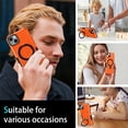 thumbnail image 6 of Decase for iPhone 15 Plus with  Built-in Ring Holder Stand Case,Military Grade Shockproof Protective,Slim Rugged Anti-Scratch Non-Slip Hard Phone Cover Case for iPhone 15 Plus,Orange, 6 of 9