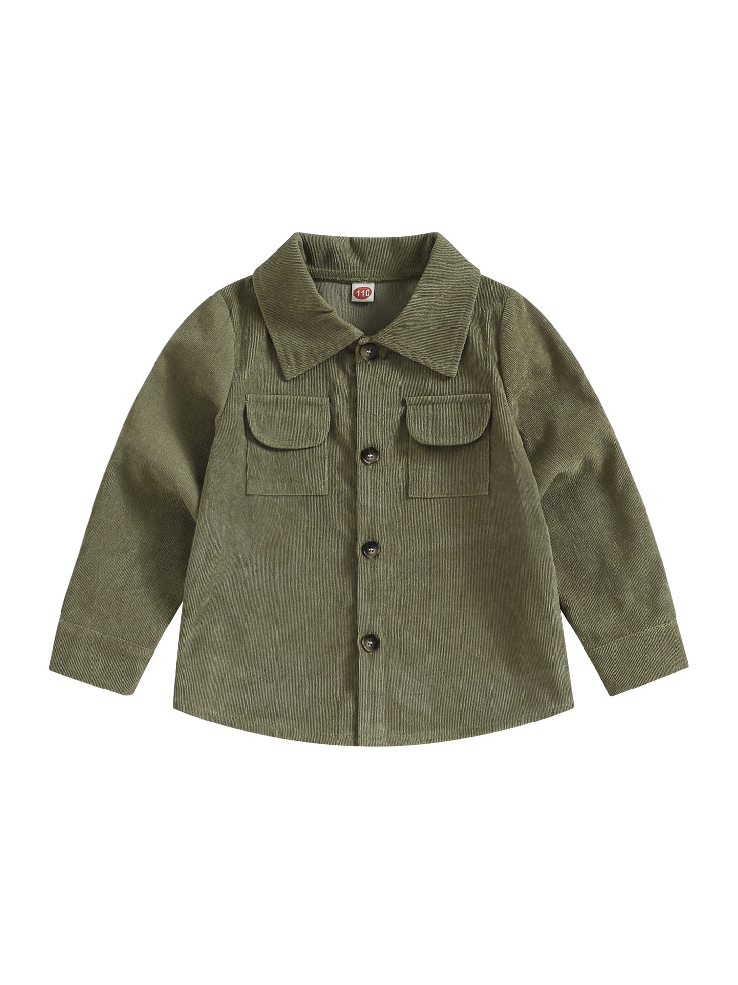 Qtinghua Toddler Baby Boys Corduroy Shirts Coat Long Sleeve TurnDown
