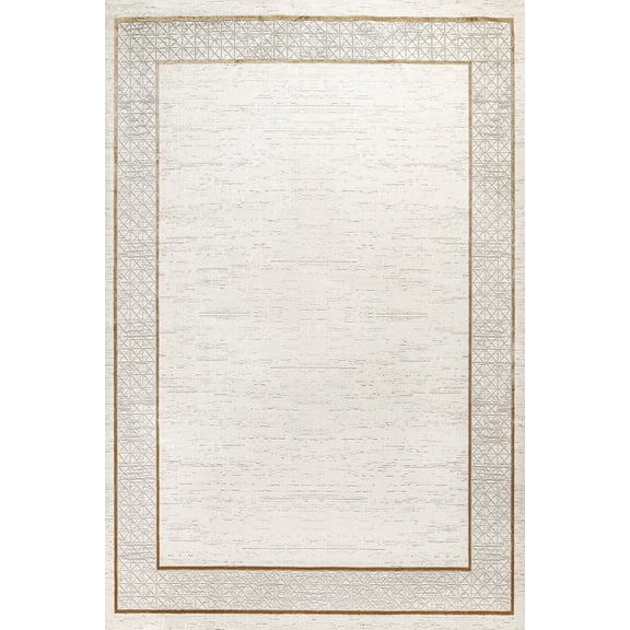 Cream Framed Area Rugs for Living Room Washable Rugs Boho Moroccan Area Rug Soft Neutral Geometric Bohemian Carpet Distressed Indoor Rug for Bedroom Dining Room Office Foldable Nonslip Rug