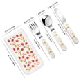 thumbnail image 2 of Kdxio Hand Drawn Strawberry Toddler Utensils Set - Kids Silverware Set, Set Kids Utensils Set with Case for Preschooler Children, 2 of 8
