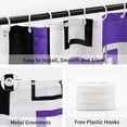 thumbnail image 5 of Purple Shower Curtain, Mid Century Modern Geometric Shower Curtain for Bathroom Decor, Abstract Lavender Black Grey Square White Backdrop Washable Fabric Shower Curtain Set with Hooks, 72 x 72, 5 of 6