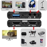 4K Video Capture Card,HD Audio Video Capture,HDM Loop-Out, 1080P 60FPS,2K 30FPS Video Game Capture for Streaming Works for PS5,Switch,Camera,PC,OBS,Black