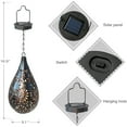 thumbnail image 2 of Syenll Solar Hanging Light, Decorative Garden Boho Light, Outdoor Solar Water Drop Light for Patio Lawn Fence, 2 of 9