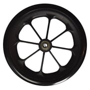 Healthline 8 inch by 1 inch Replacement Wheels for Wheelchairs, Rollators, Walkers and More, Solid Flat Free Caster, All Terrain, Pair, Black (2)