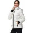 thumbnail image 6 of Women Warm Winter Down Puffer Jacket-Hooded Winter Puffer Coat for Women with Faux Fur Lined Hood and Collar (White, Small), 6 of 8