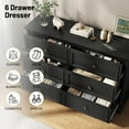 thumbnail image 3 of IDEALSOUL Black Dresser,6 Drawer Dresser for bedroom,Retro Wood Storage Cabinet for Living Room, 3 of 13