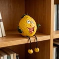 thumbnail image 5 of ZhangC Fruit Resin Shelf Sitter Figurines with Flexible Dangling Legs, Whimsical Hanging Edge Statues, Cute Fruit Character Desktop Ornaments for Bookshelf Windowsill Tabletop Indoor Home, 5 of 9