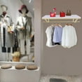 thumbnail image 3 of Wall Mounted Clothes Rack with Top Shelf Garment Rack Space-Saving Display Hanging Clothes Rack Heavy Duty Detachable Multi-Purpose Hanging Rod for Closet Storage(Load 88lbs), 3 of 13
