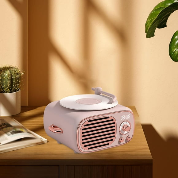 Altavoz portátil, reloj despertador multifuncional para exteriores, tocadiscos fácil de usar, Mini estéreo para fiesta, hogar, Camping, deporte Estilo B