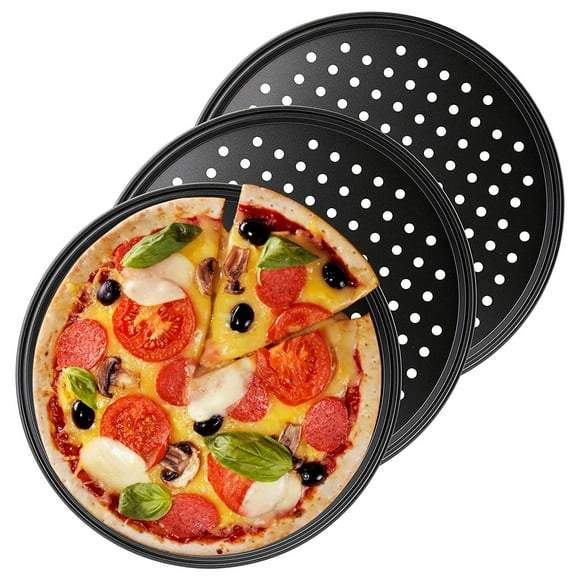 Nonstick Pizza Pan with Holes Carbon Steel Pizza Baking Pan for Oven Durable Rust-Proof Pizza Tray for Home Kitchen Restaurant Heat-Resistant Pizza Oven Pan