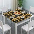 thumbnail image 3 of Black Moon Sunflower Pattern Square Fitted Tablecloth with Elastic Edge,Square Table Cover,Washable Elastic Table Cover for Home Kitchen Party Decor 34"x34", 3 of 6