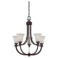 thumbnail image 2 of Chandelier with Frosted Ribbed Glass Shade, 2 of 2