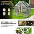 thumbnail image 3 of Walk-in Greenhouse for Outside, 6x6FT Polycarbonate Green House Aluminium Alloy, High Light Transmittance Polycarbonate, 5-Level Adjustable Vent, Additional 10 Side Supports, Sliding Door, 3 of 8