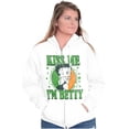 thumbnail image 3 of Betty Boop Saint Paddys Kiss Me Zip Hoodie Sweatshirt Women Brisco Brands M, 3 of 6