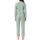 thumbnail image 3 of INSPIRAR CHIC Pijamas de Algodón para Mujeres, Conjuntos de Ropa de Dormir de Manga Larga con Pantalones y Bolsillos, Talla XS, Verde, 3 of 6